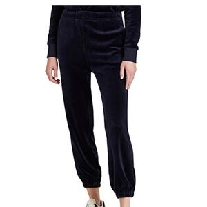 NILI LOTAN Lyvia Velour Jogger In Navy In Blue